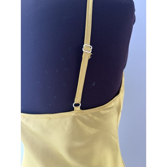 Sbetro Slip Dress Size Small Gold Silky Spaghetti Strap Forest Fairy Whimsigoth - Picture 5 of 14